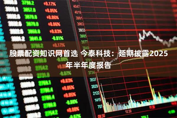 股票配资知识网首选 今泰科技：延期披露2025年半年度报告