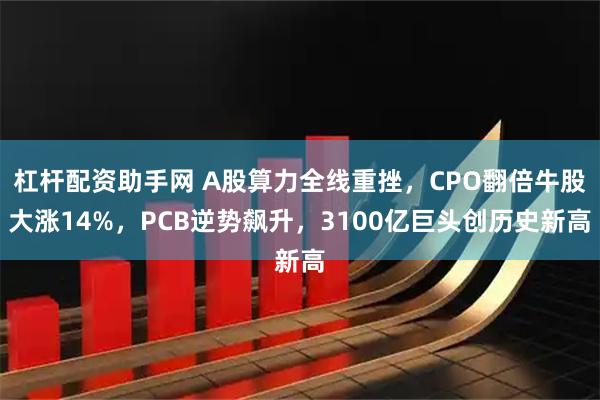 杠杆配资助手网 A股算力全线重挫，CPO翻倍牛股大涨14%，PCB逆势飙升，3100亿巨头创历史新高
